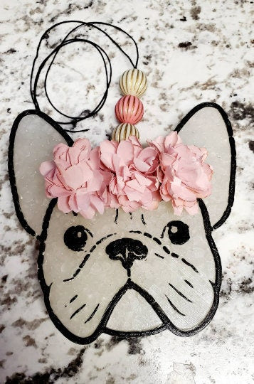 French Bulldog Car Freshie: Floral Dog Lover Gift