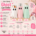 Ghost Shaped Pink/Mint Green/White Can Coolers