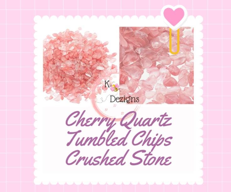 Cherry Quartz Gemstone Chips: Reiki Healing, Resin Inlay (2oz, 4oz)