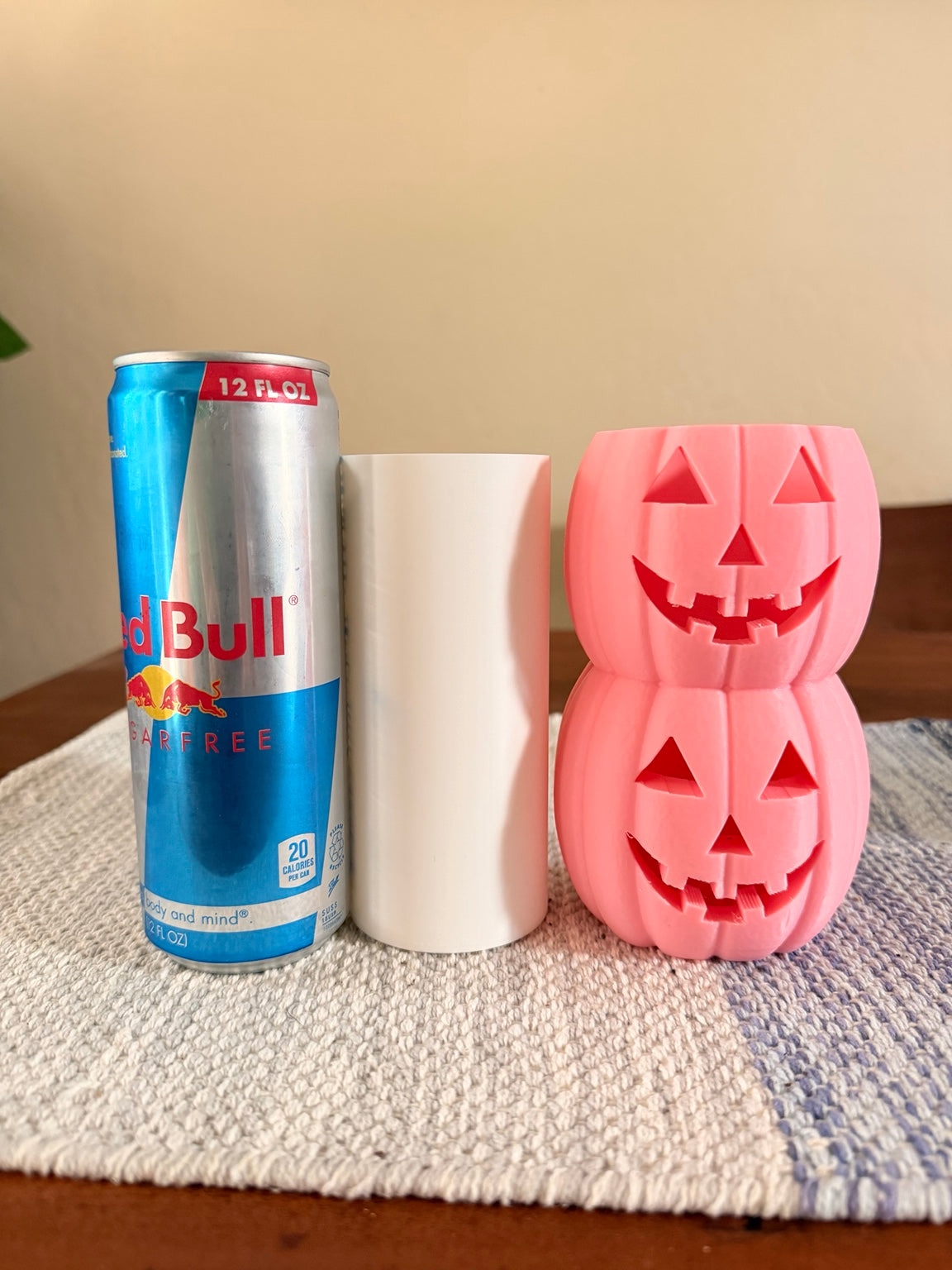Jack O' Lantern Can Cooler | 3D Printed Halloween Can Holder | Fits 12oz Standard & Skinny Cans | Cute Pumpkin Drink Sleeve