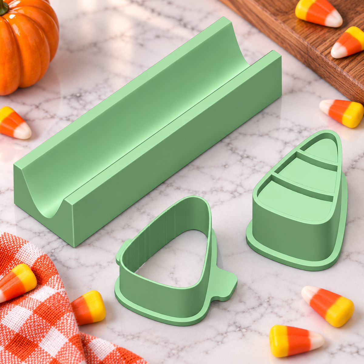 Candy Corn Cake Pop Cutter, Pusher & Tray Set  3D-printed