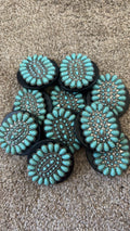 Turquoise Concho Magnetic Phone Holder: Western Rodeo Bling
