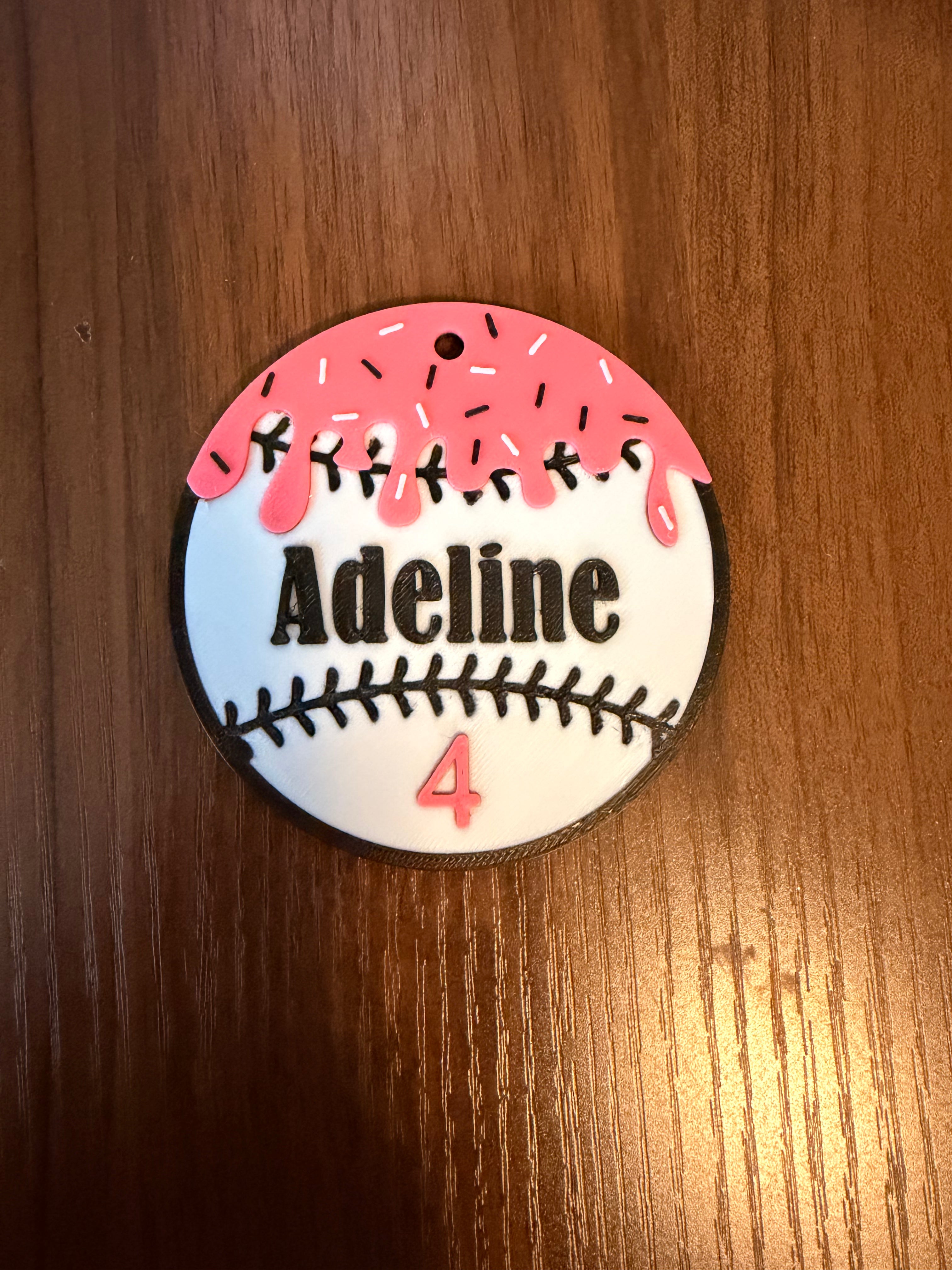 Drip Softball Baseball Bag Tag 3d printed