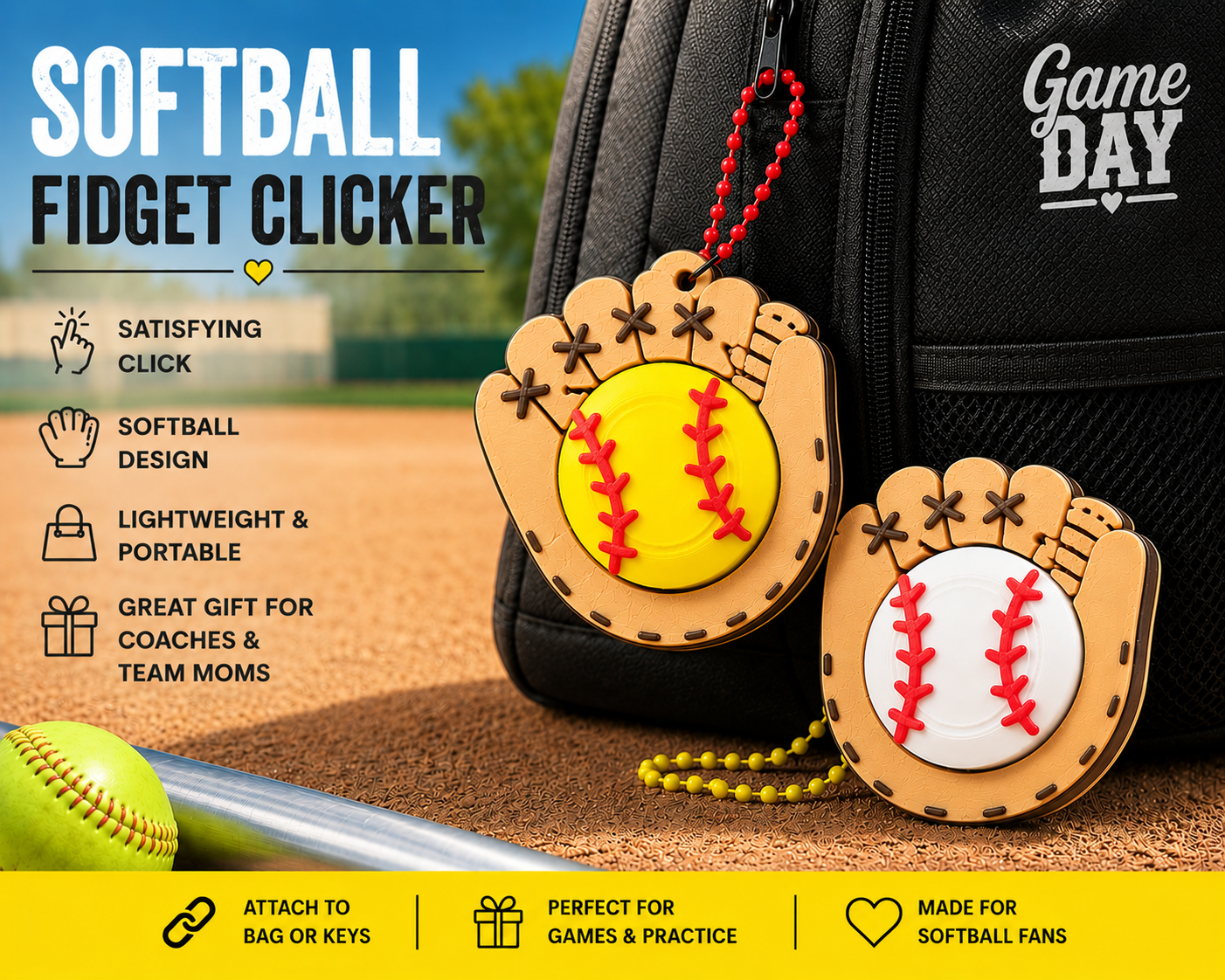 Softball/Baseball Fidget Clickers
