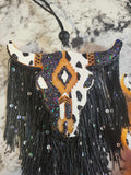 Aztec Bull Car Freshie: Cow Print Western Halloween Decor
