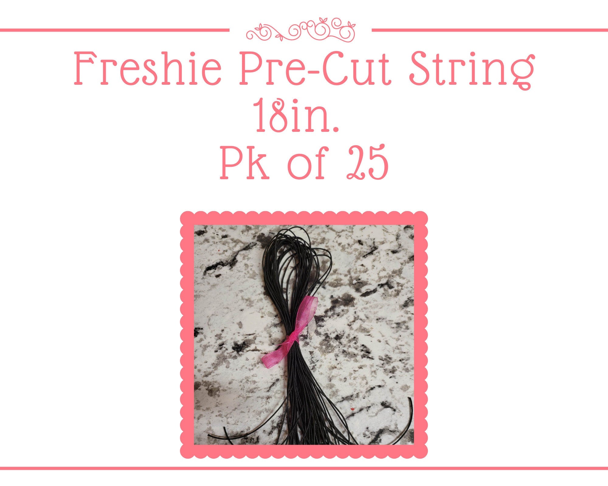 Elastic String for Freshies, Freshie Hangers, Jewelry, Car Freshie, Pre-cut, 25 bundle