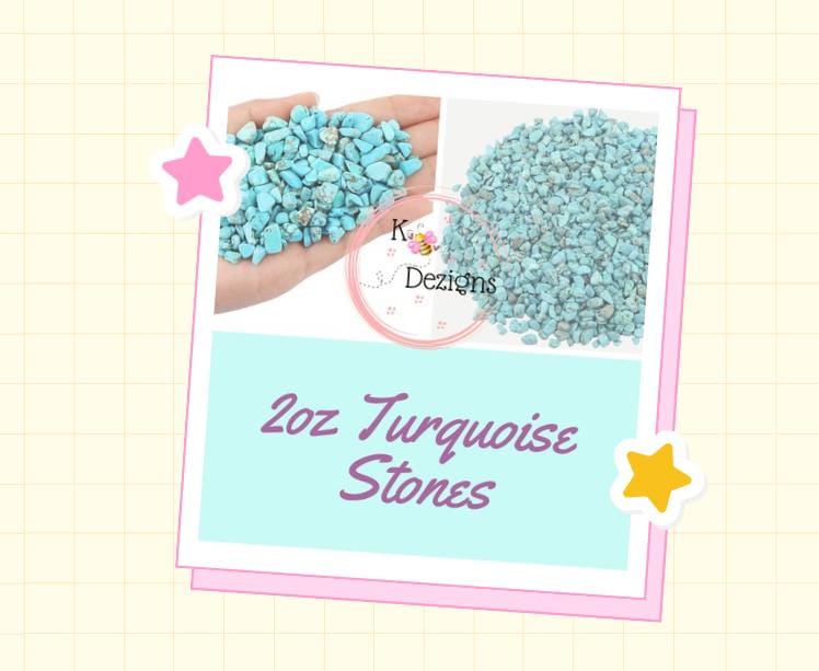 Turquoise Gemstone Chips: 2oz-4oz Bulk Decorative Stones