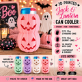 Jack O' Lantern Can Cooler | 3D Printed Halloween Can Holder | Fits 12oz Standard & Skinny Cans | Cute Pumpkin Drink Sleeve