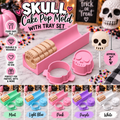 Skull Cake Pop Cutter, Pusher & Holding Tray Set | 3D Printed Halloween Cake Pop Tool