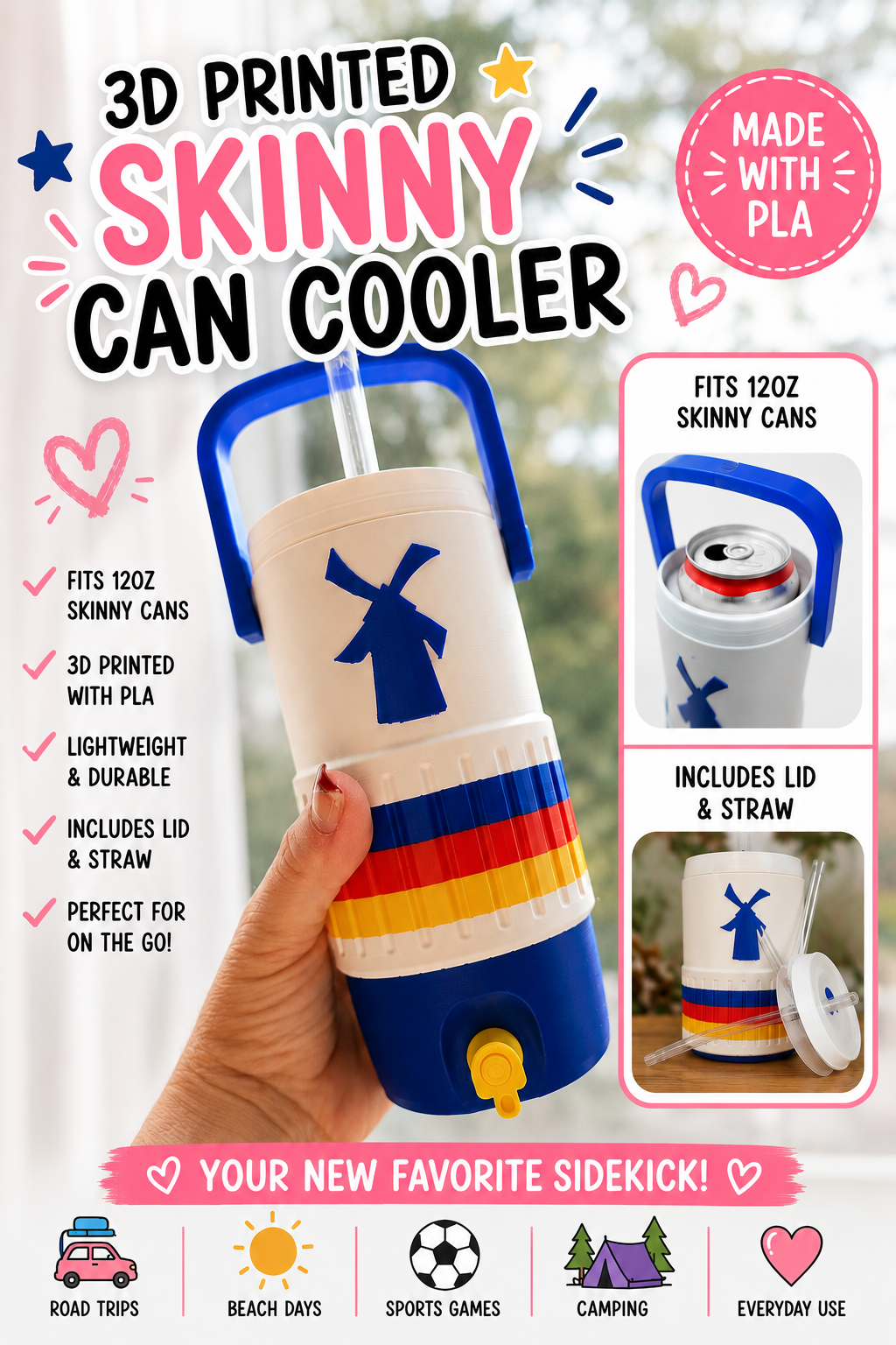 DutchBros Skinny 12oz Can Cooler | 3D Printed | HOT SELLER