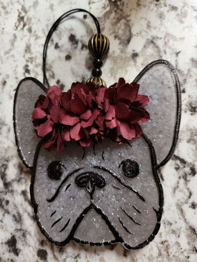 French Bulldog Car Freshie: Floral Dog Lover Gift