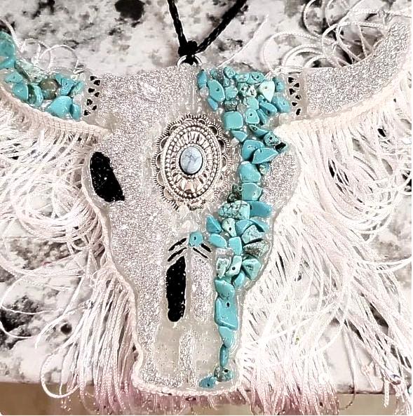 Medium Aztec Bull with Turquoise Stones